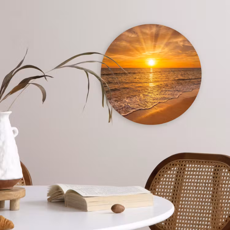 Muurcirkel - Zee - Zonsondergang - Golven - Kust - Oranje — 4