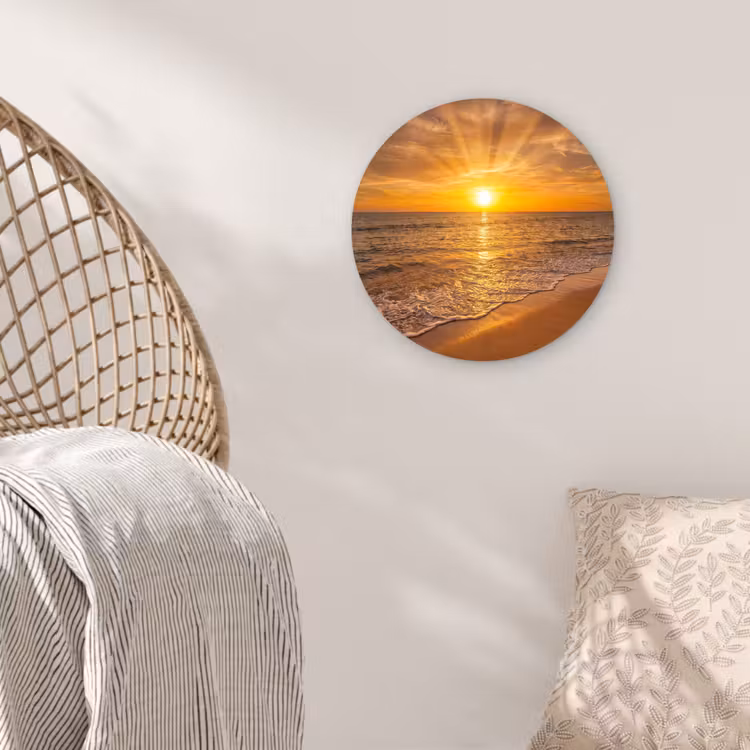 Muurcirkel - Zee - Zonsondergang - Golven - Kust - Oranje — 5