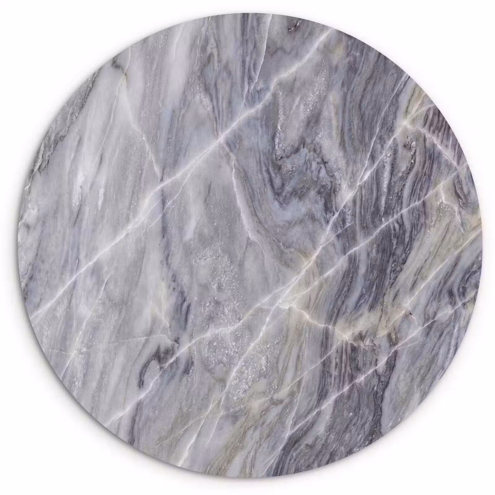 Muurcirkel - Marmer - Ader - Patroon - Abstract - Grijs — 1