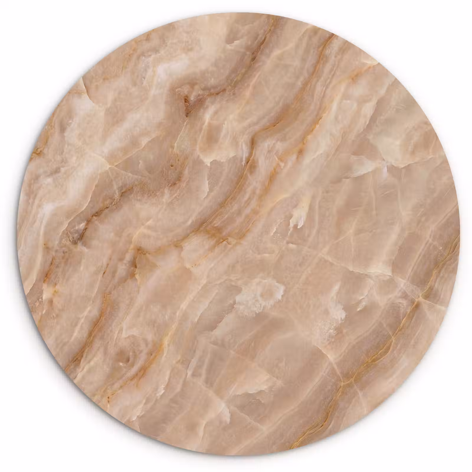 Muurcirkel - Steen - Ader - Natuur - Modern - Beige — 1