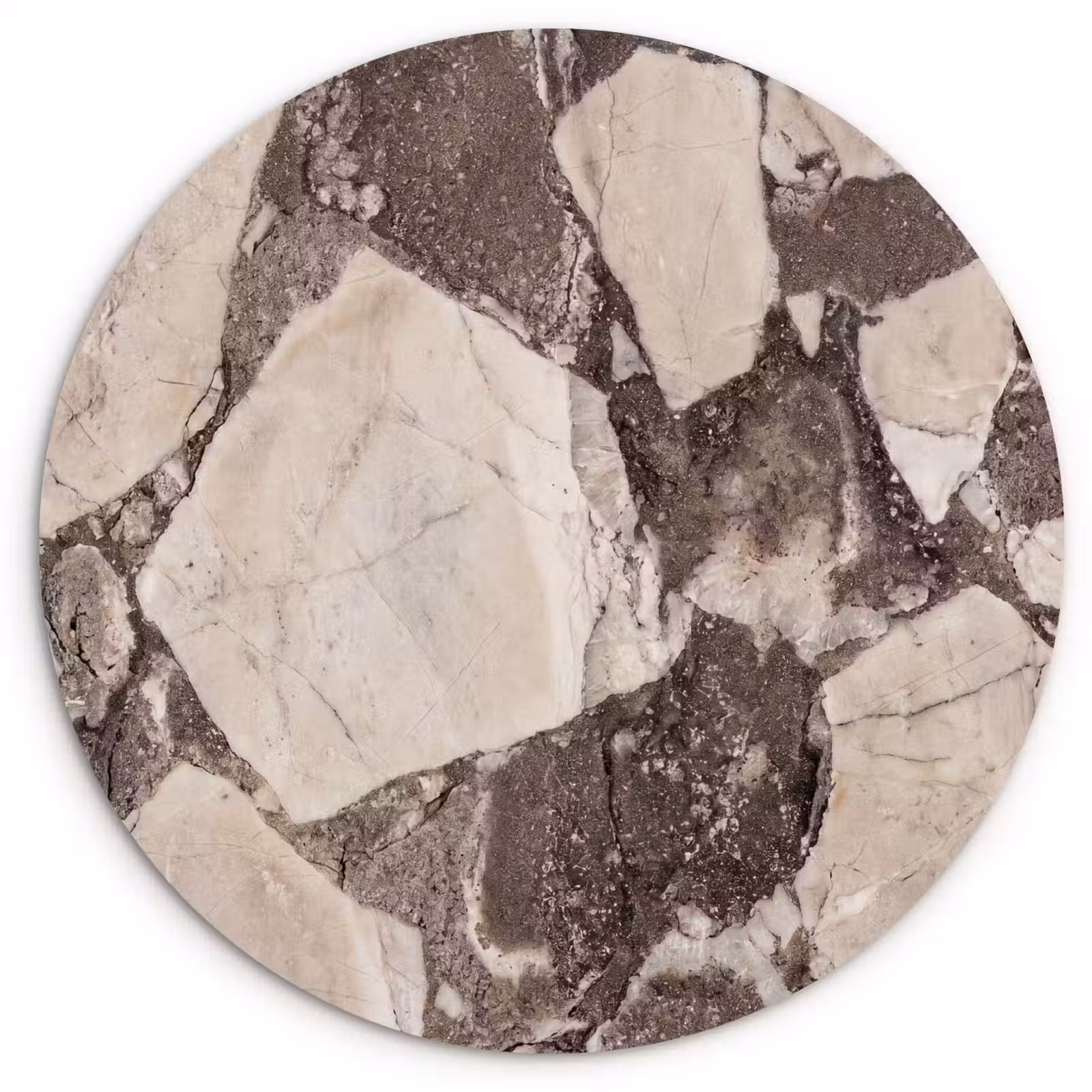 Muurcirkel - Textuur - Marmer - Abstract - Beige - Bruin — 1