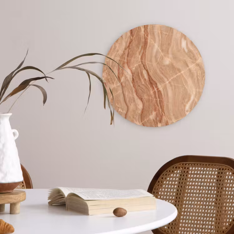 Muurcirkel - Marmer - Ader - Natuur - Abstract - Beige — 4