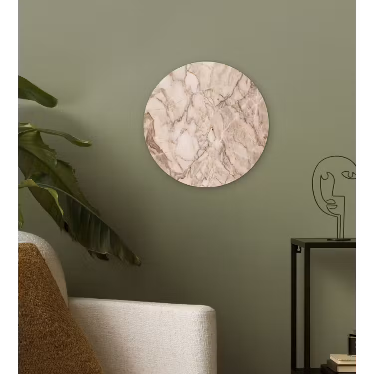 Muurcirkel - Marmer - Aderen - Textuur - Beige - Modern — 3