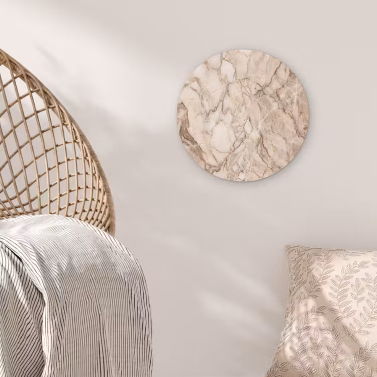 Muurcirkel - Marmer - Aderen - Textuur - Beige - Modern — 5