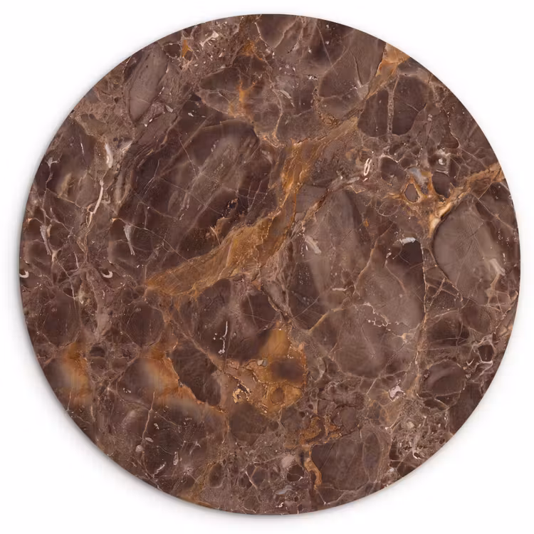 Muurcirkel - Marmer - Patroon - Natuur - Bruin - Goud — 1