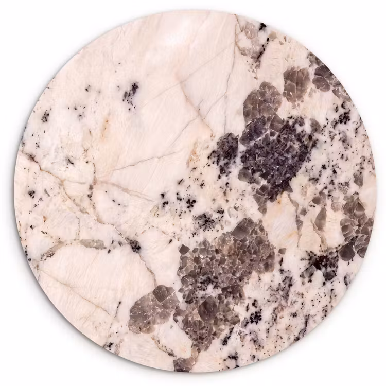 Muurcirkel - Natuursteen - Patroon - Abstract - Beige - Grijs — 1