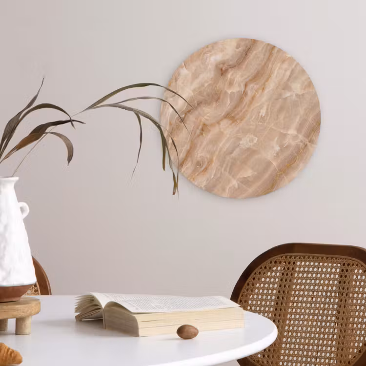 Muurcirkel - Steen - Ader - Natuur - Modern - Beige — 4