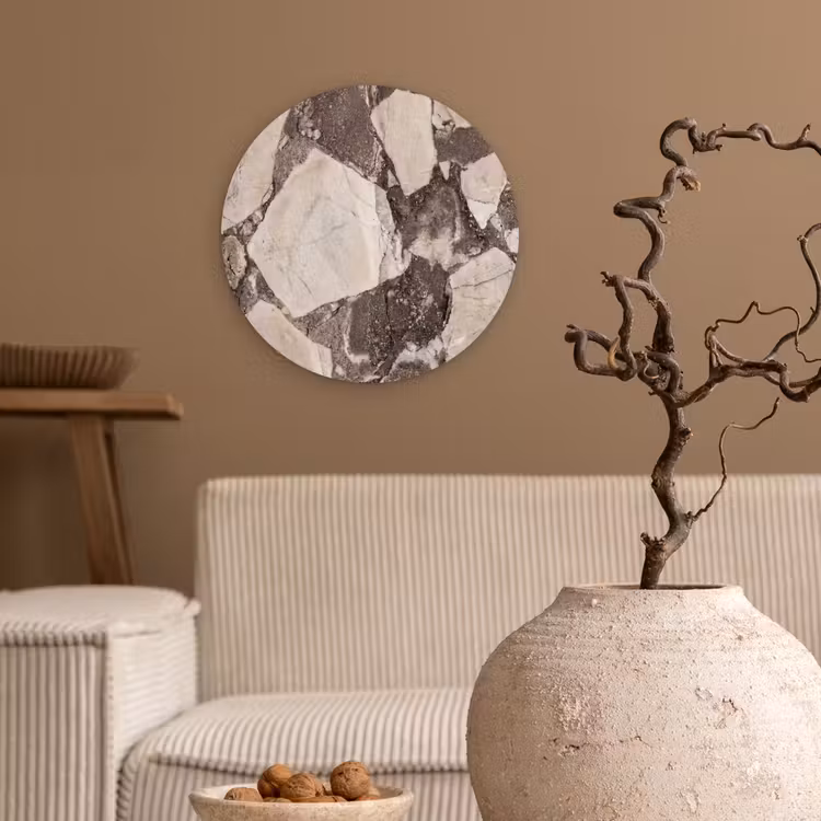Muurcirkel - Textuur - Marmer - Abstract - Beige - Bruin — 2