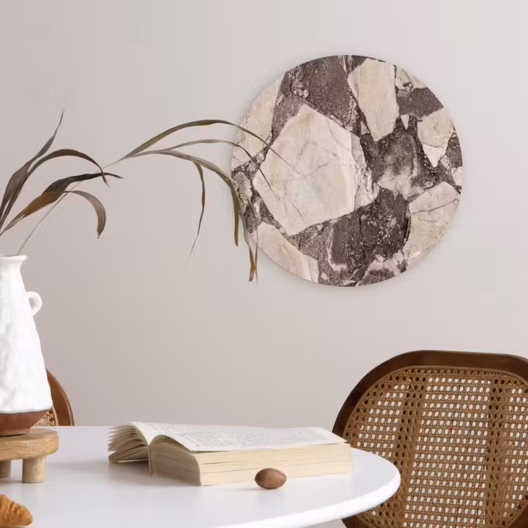 Muurcirkel - Textuur - Marmer - Abstract - Beige - Bruin — 4