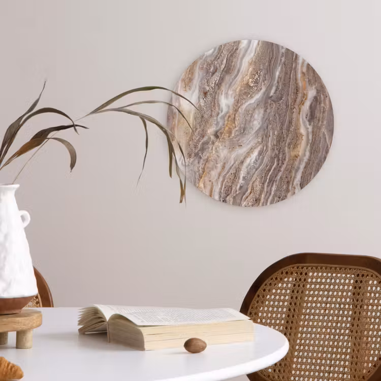 Muurcirkel - Textuur - Steen - Abstract - Beige — 4