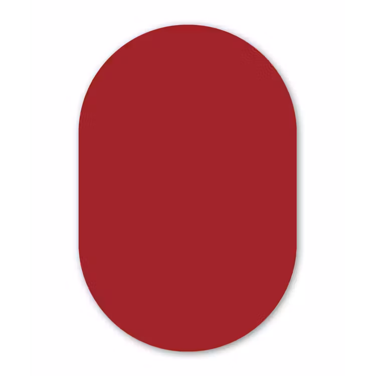 Muurovaal aluminium - Burgundy - Wine - Rood — 1