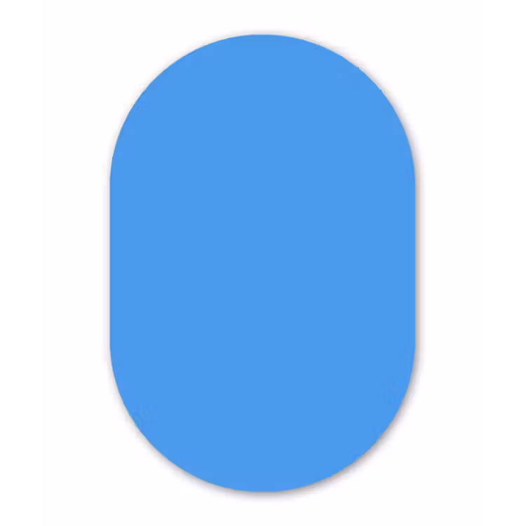 Muurovaal aluminium - Bright - Azure - Blauw — 1