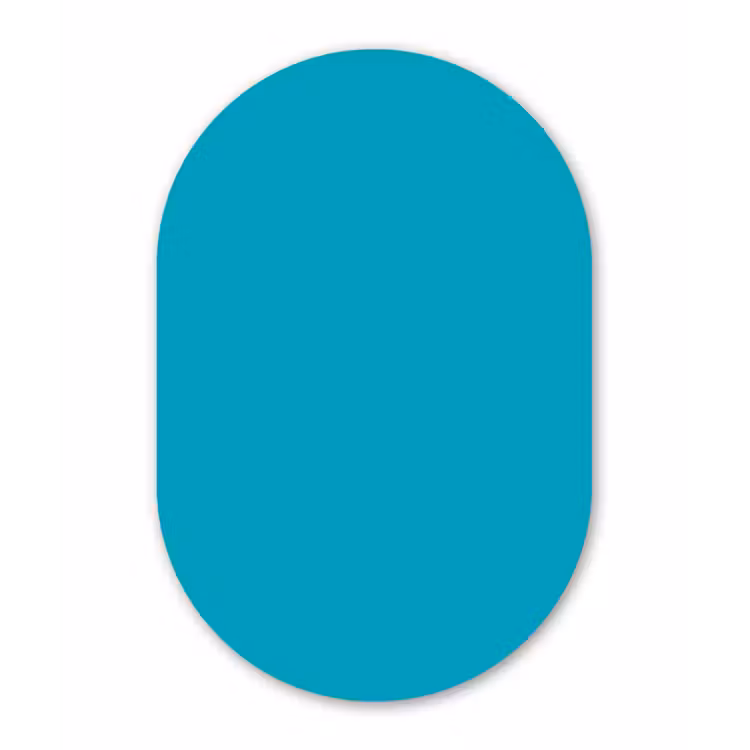 Muurovaal aluminium - Deep - Turquoise - Turkoois — 1