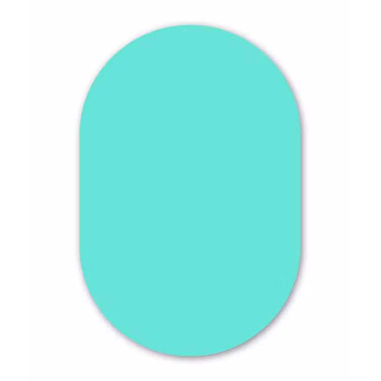 Muurovaal aluminium - Electric - Cyan - Turkoois — 1
