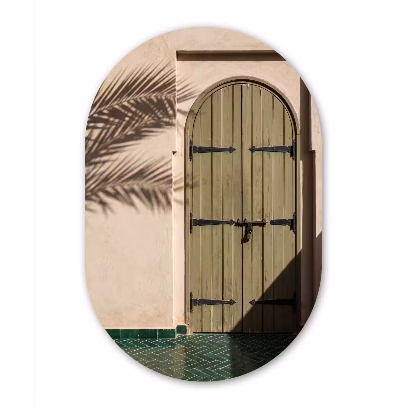 Muurovaal aluminium - Deur - Hout - Architectuur - Groen - Rustiek — 1