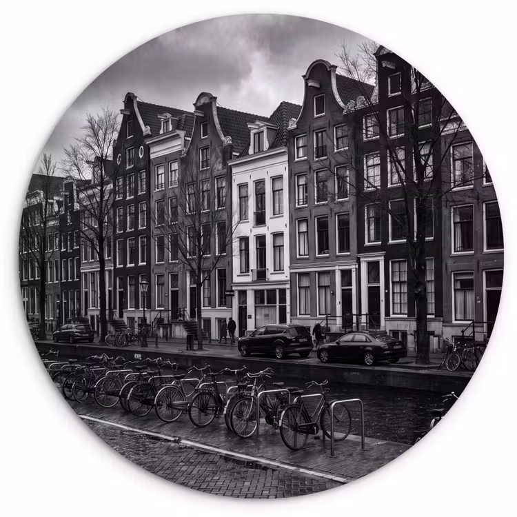 Muurcirkel - Huis - Gracht - Amsterdam - Architectuur - Zwart-wit — 1
