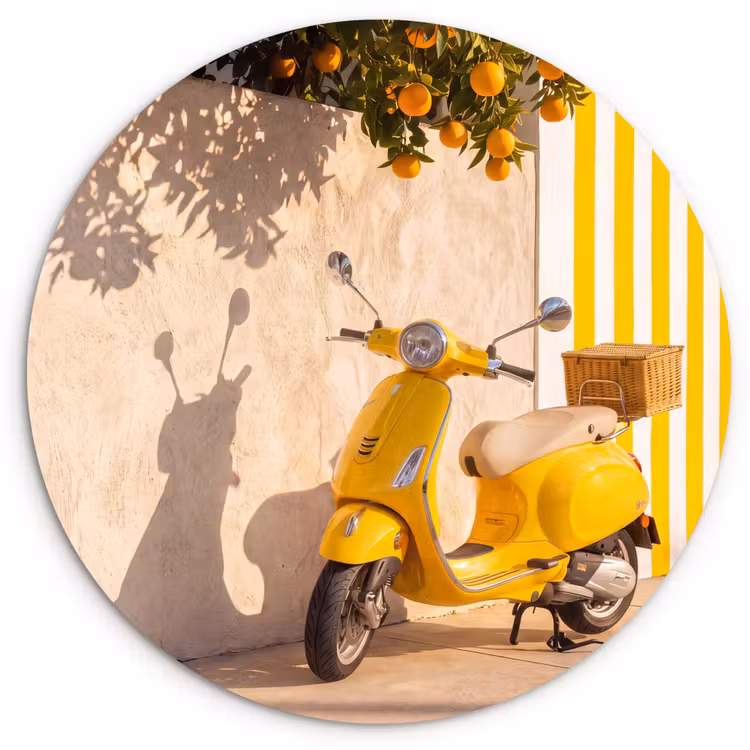 Muurcirkel - Scooter - Natuur - Zomer - Geel - Mediterraan — 1