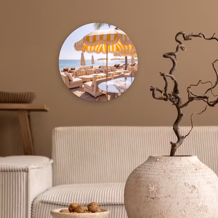 Muurcirkel - Strand - Ligbedden - Vakantie - Modern - Geel — 2