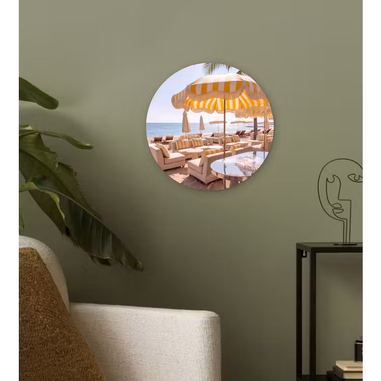 Muurcirkel - Strand - Ligbedden - Vakantie - Modern - Geel — 3