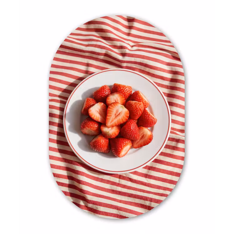 Muurovaal aluminium - Eten - Aardbeien - Fruit - Zomer - Rood — 1