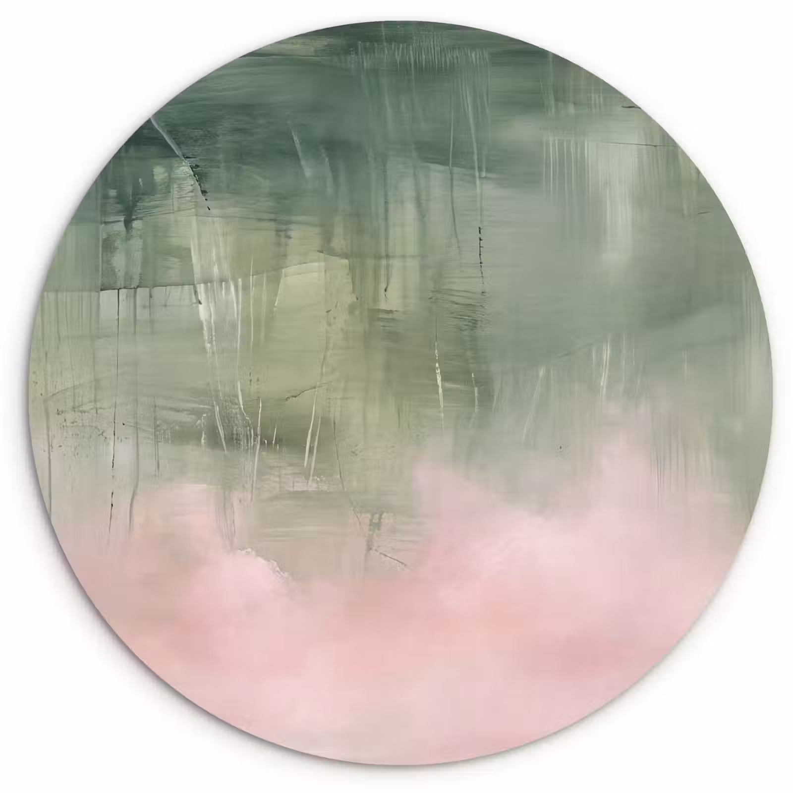 Muurcirkel - Kunst - Abstract - Modern - Groen - Roze — 1