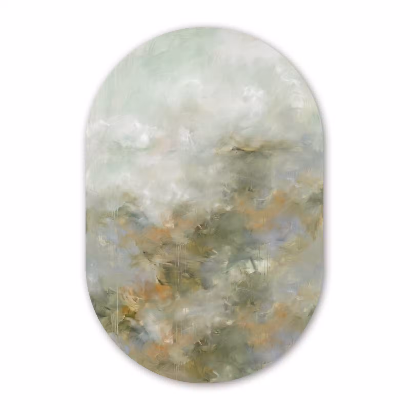 Muurovaal aluminium - Abstract - Groen - Beige - Modern - Kunst — 1