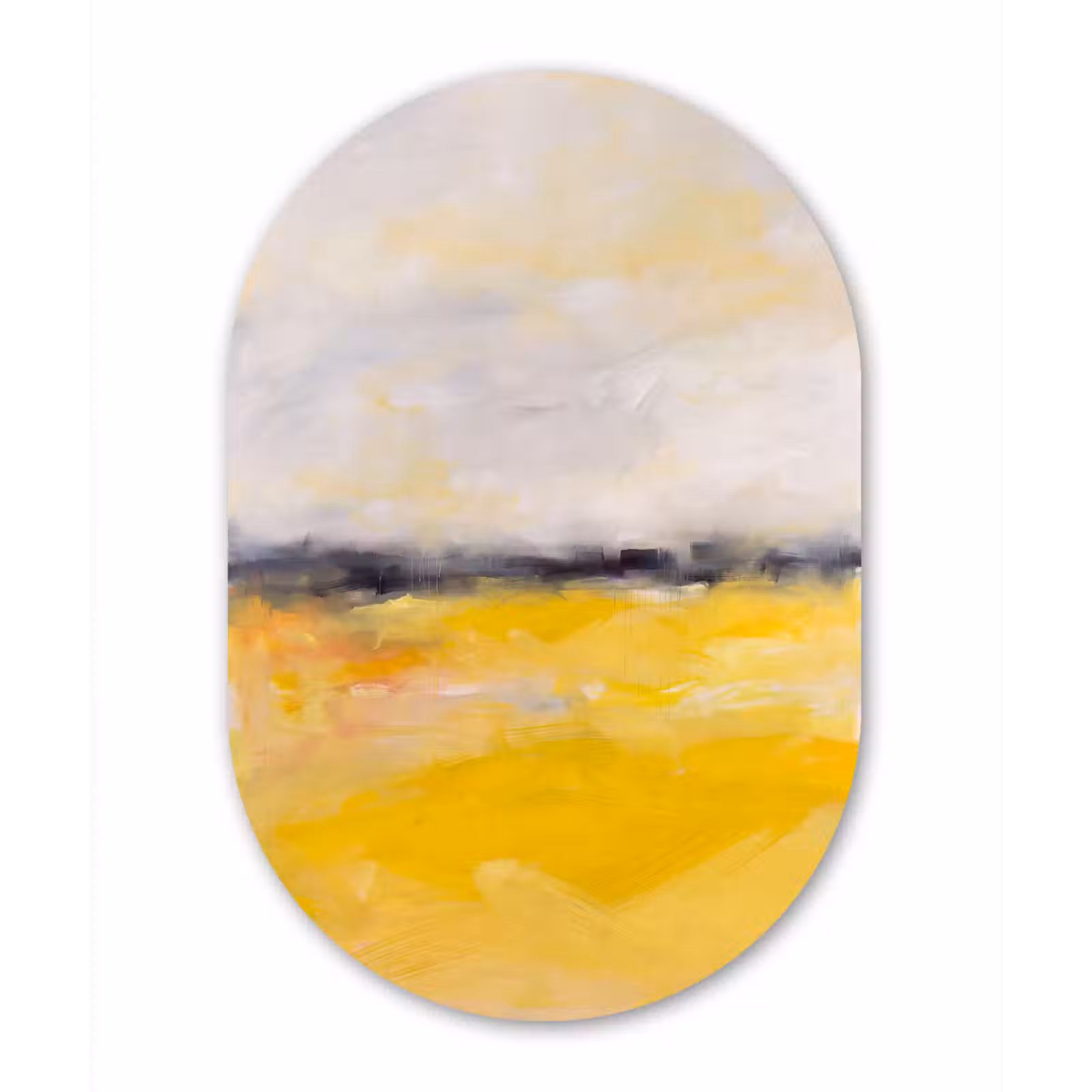 Muurovaal aluminium - Abstract - Landschap - Modern - Geel — 1