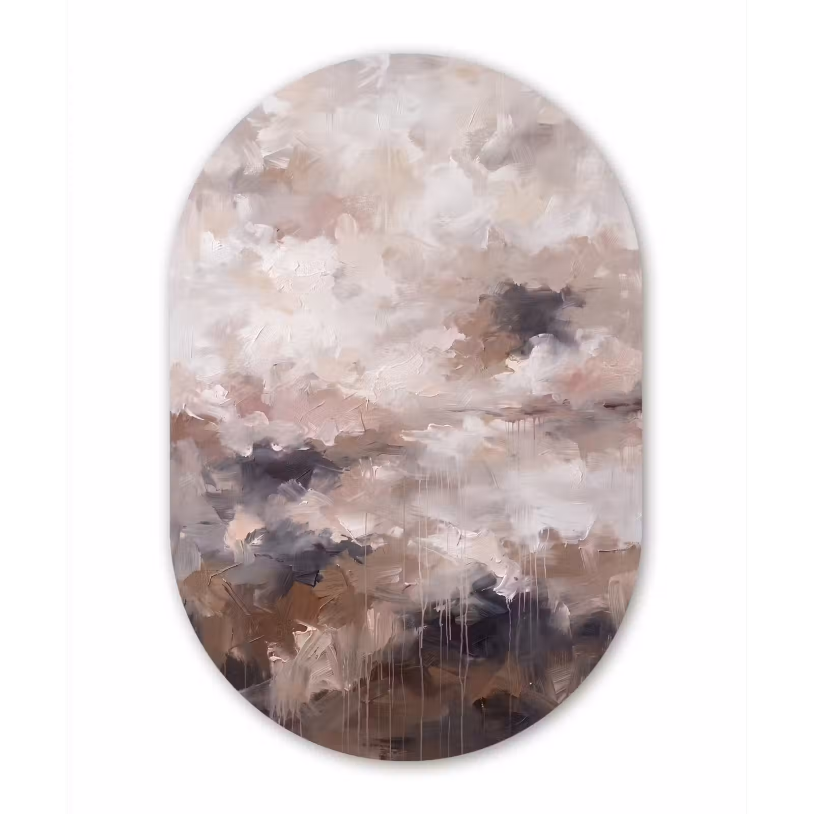 Muurovaal aluminium - Abstract - Textuur - Kunst - Modern - Beige — 1