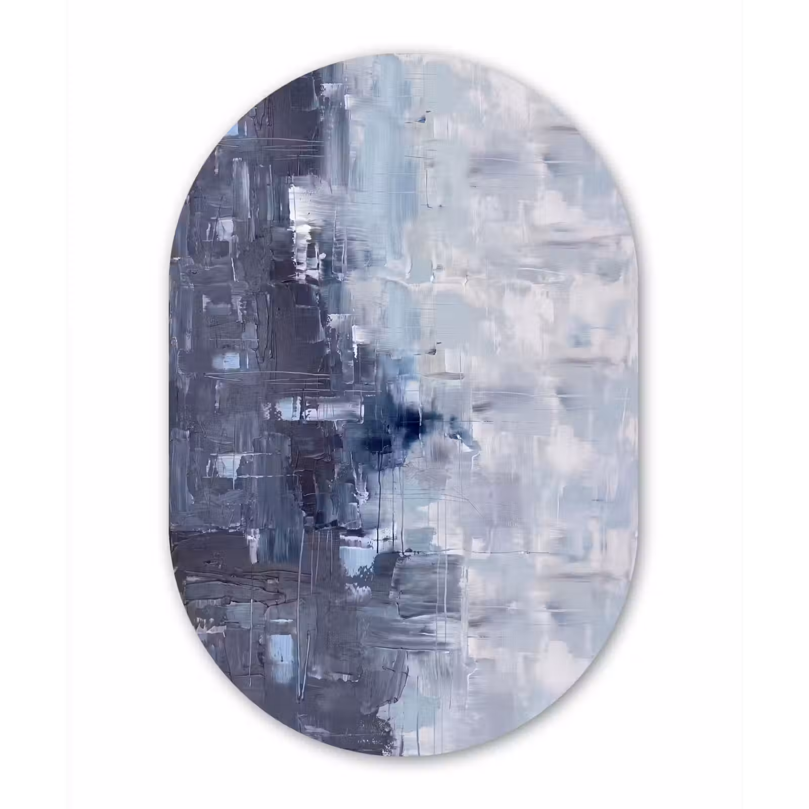 Muurovaal aluminium - Abstract - Textuur - Kunst - Modern - Blauw — 1