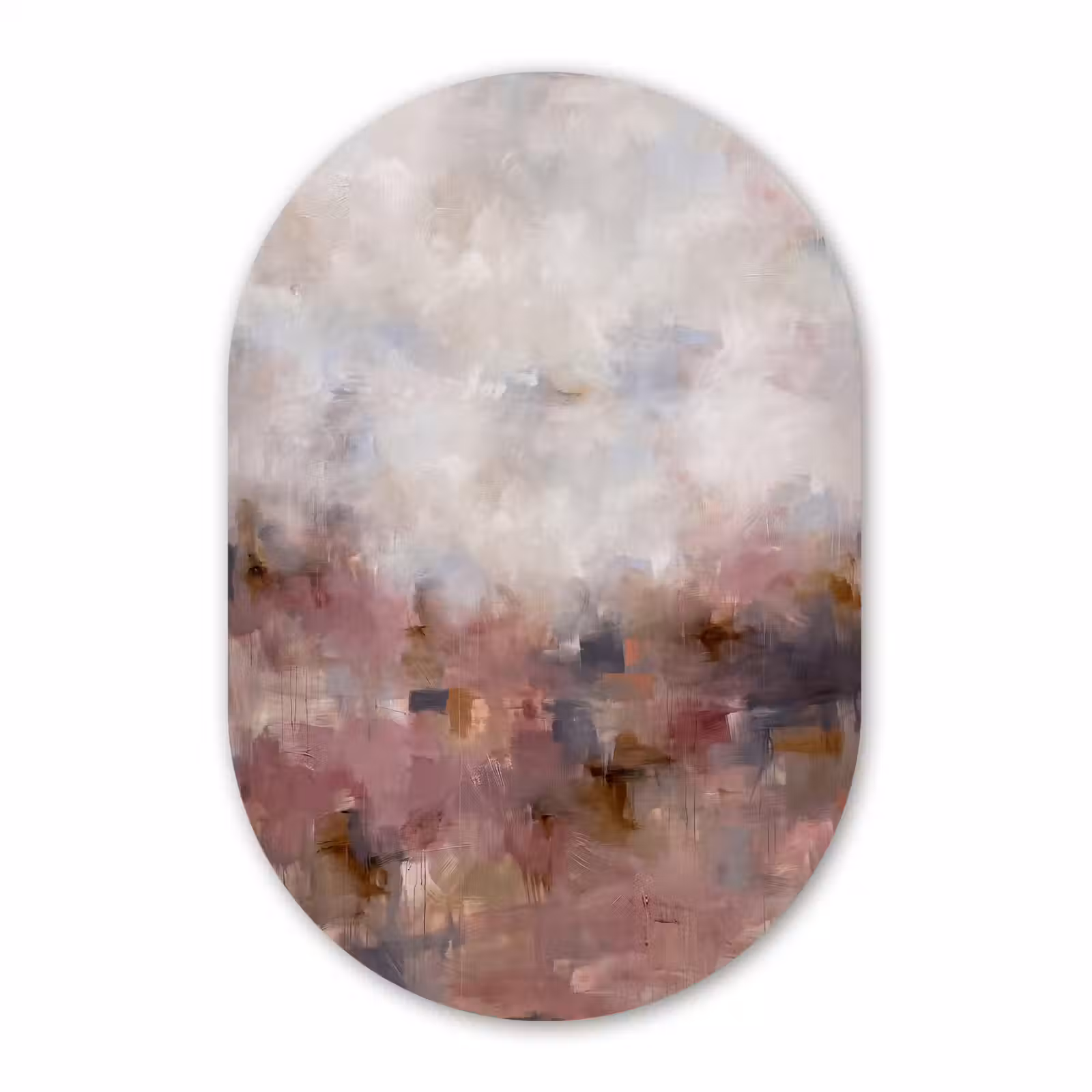 Muurovaal aluminium - Abstract - Vloeiend - Kunst - Modern - Beige — 1