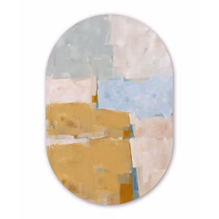 Muurovaal aluminium - Abstract - Kleuren - Kunst - Modern - Blauw — 1