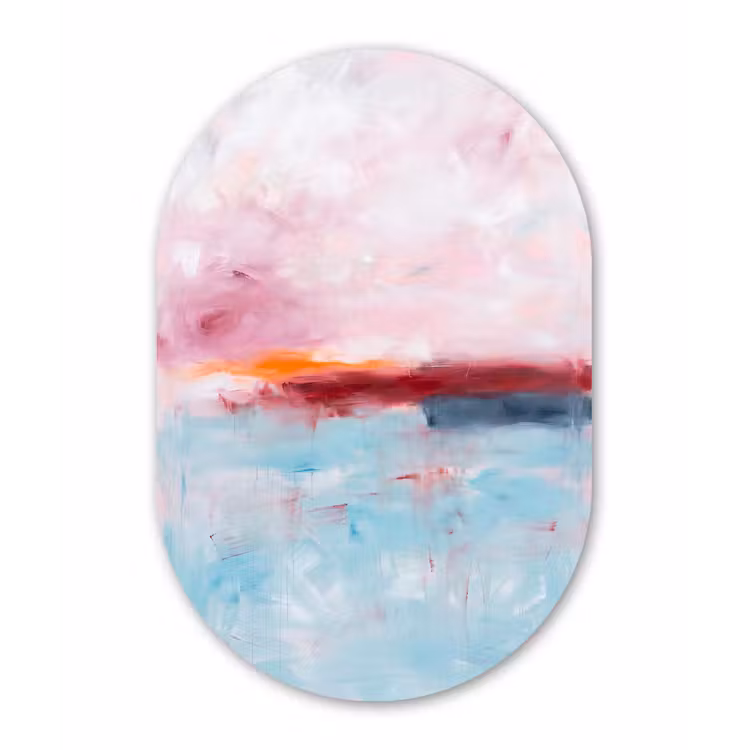 Muurovaal aluminium - Abstract - Kleuren - Modern - Kunst - Roze — 1