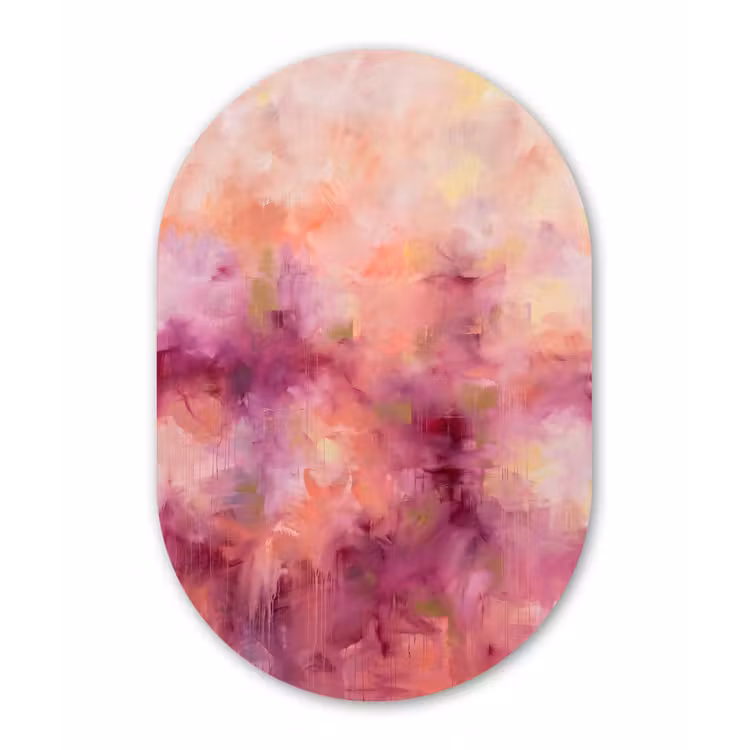 Muurovaal aluminium - Abstract - Kleuren - Modern - Roze - Paars — 1