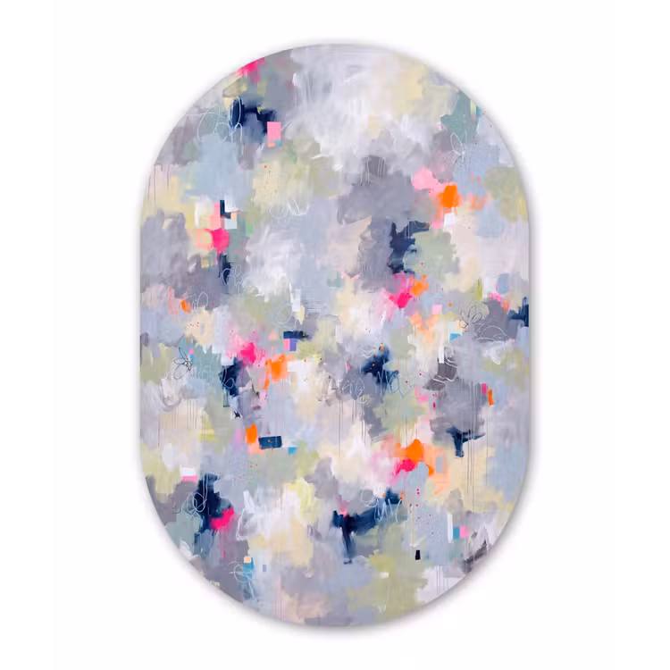 Muurovaal aluminium - Abstract - Kleurrijk - Modern - Kunst — 1