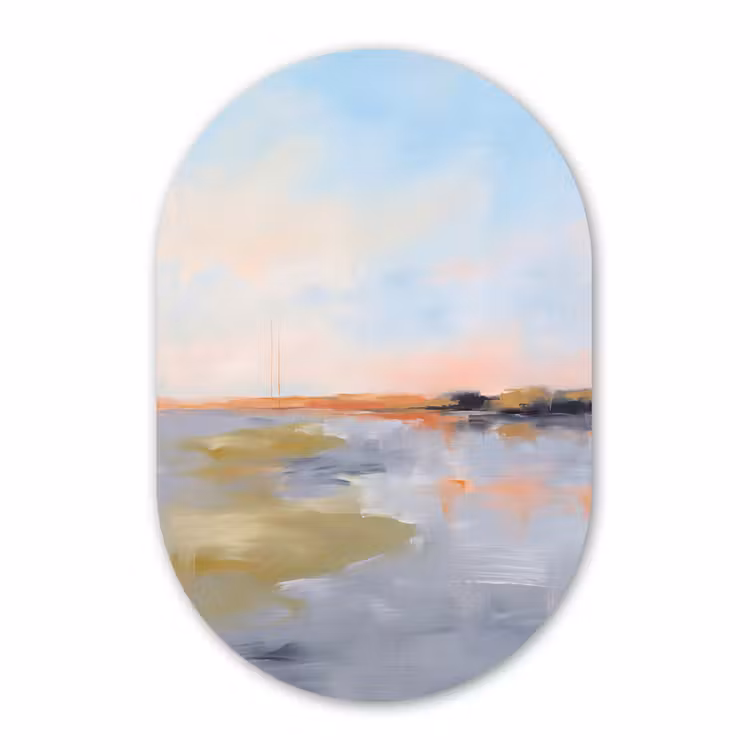 Muurovaal aluminium - Abstract - Landschap - Horizon - Modern - Kleurrijk — 1