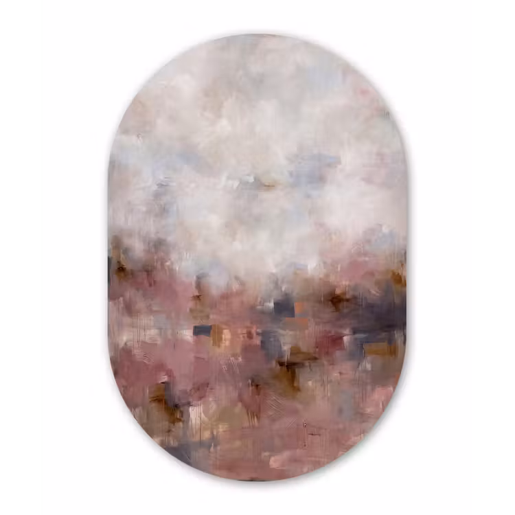 Muurovaal aluminium - Abstract - Vloeiend - Kunst - Modern - Beige — 1