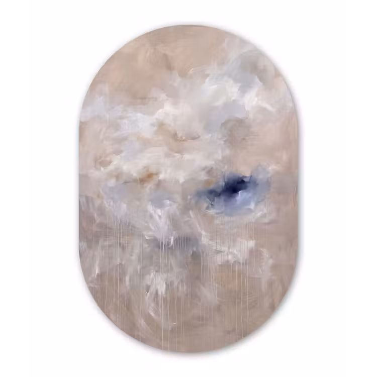 Muurovaal aluminium - Abstract - Wolken - Sfeer - Modern - Beige — 1
