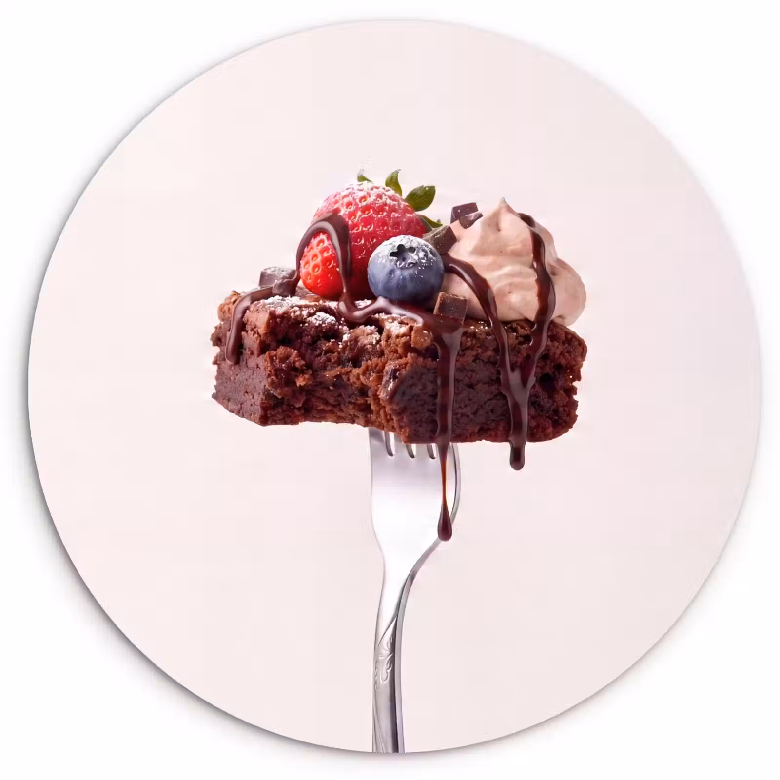 Muurcirkel - Vork - brownie - aardbei — 1