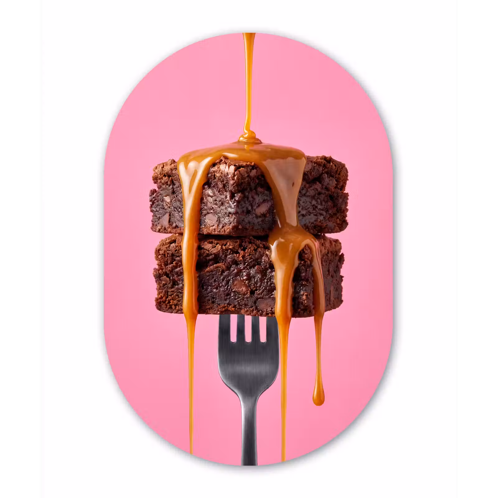 Muurovaal aluminium - Brownie - Karamel - Eten — 1