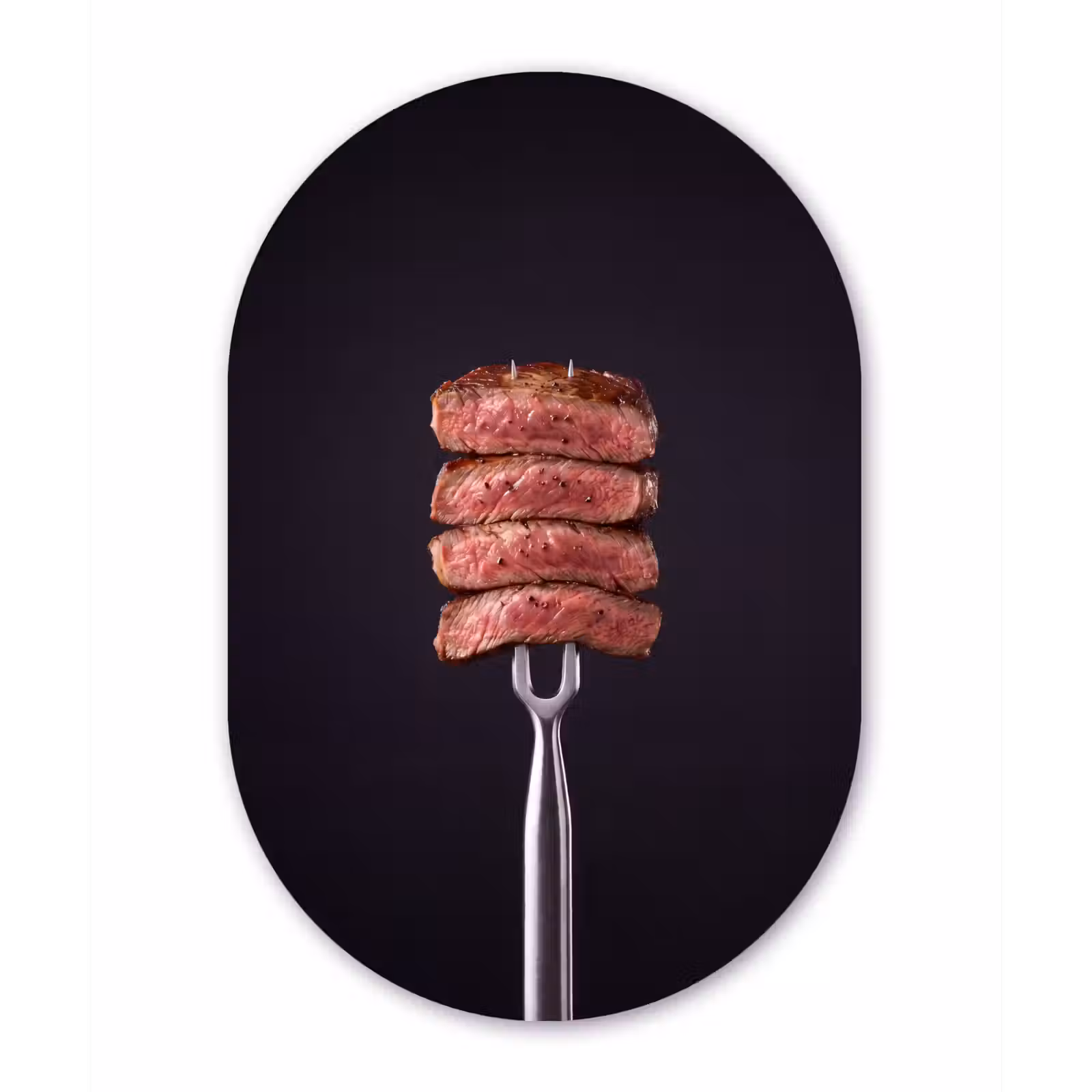 Muurovaal aluminium - Eten - Rosé - Vork — 1