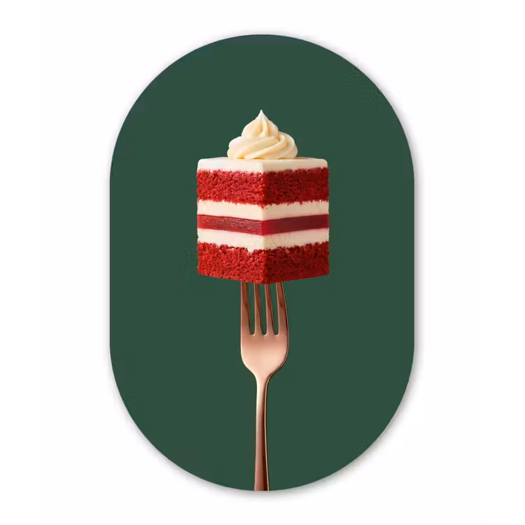 Muurovaal aluminium - Cake - Vork - Rood — 1