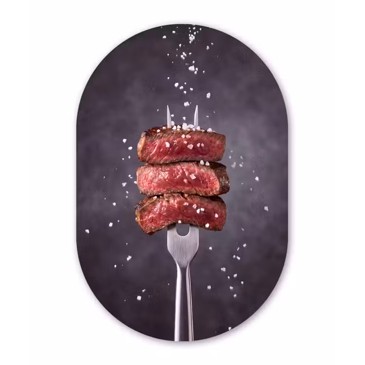 Muurovaal aluminium - Eten - Vlees - Zout — 1