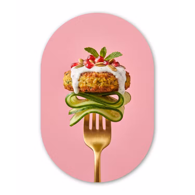 Muurovaal aluminium - Eten - Vork - Roze — 1