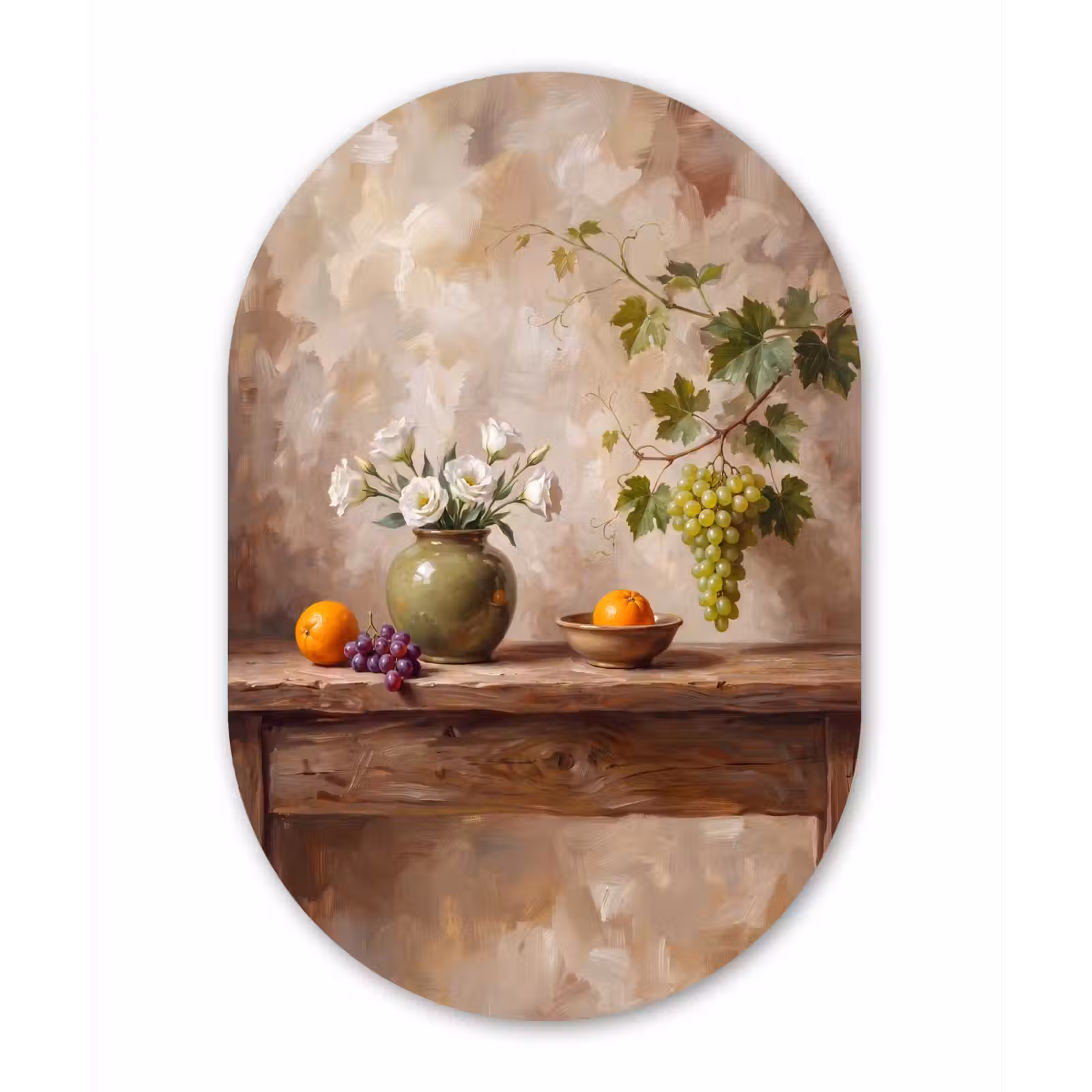 Muurovaal aluminium - Bloemen - Fruit - Stilleven — 1