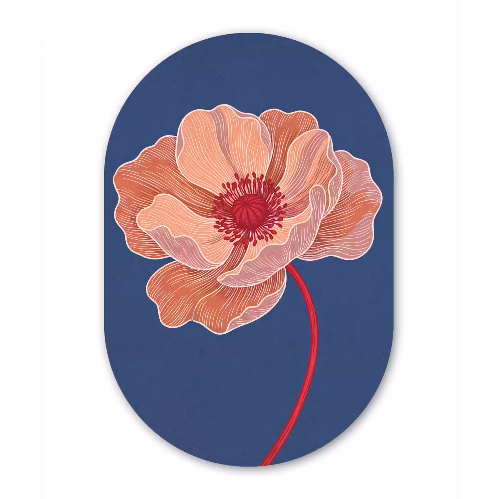 Muurovaal aluminium - Bloemen - Modern - Abstract — 1
