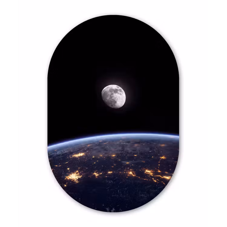 Muurovaal aluminium - Aarde - Nacht - Ruimte — 1