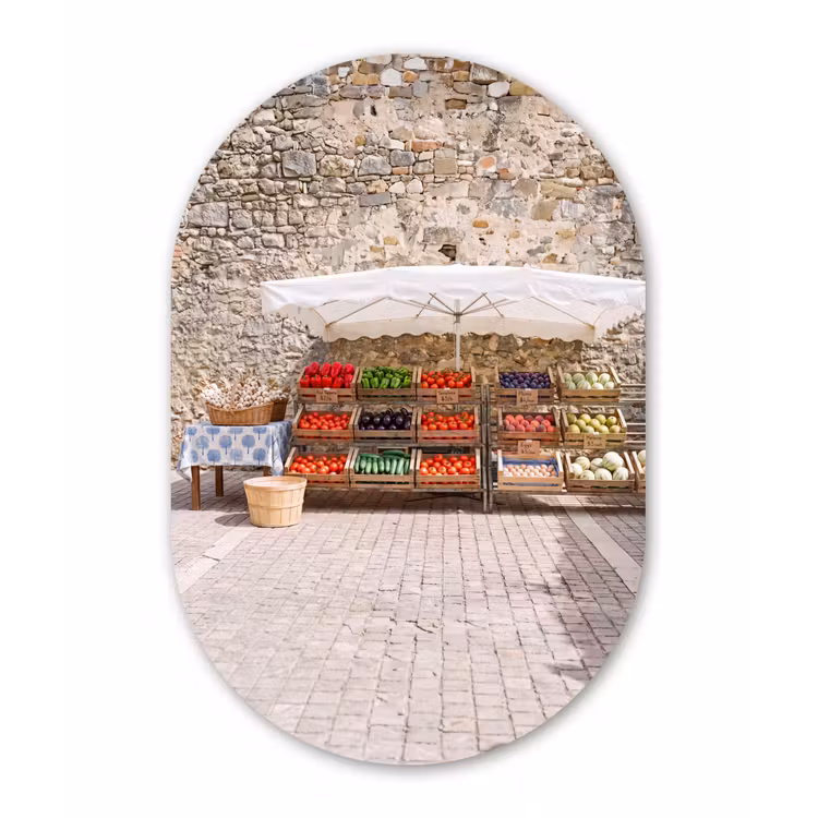 Muurovaal aluminium - Eten - Markt - Vers — 1