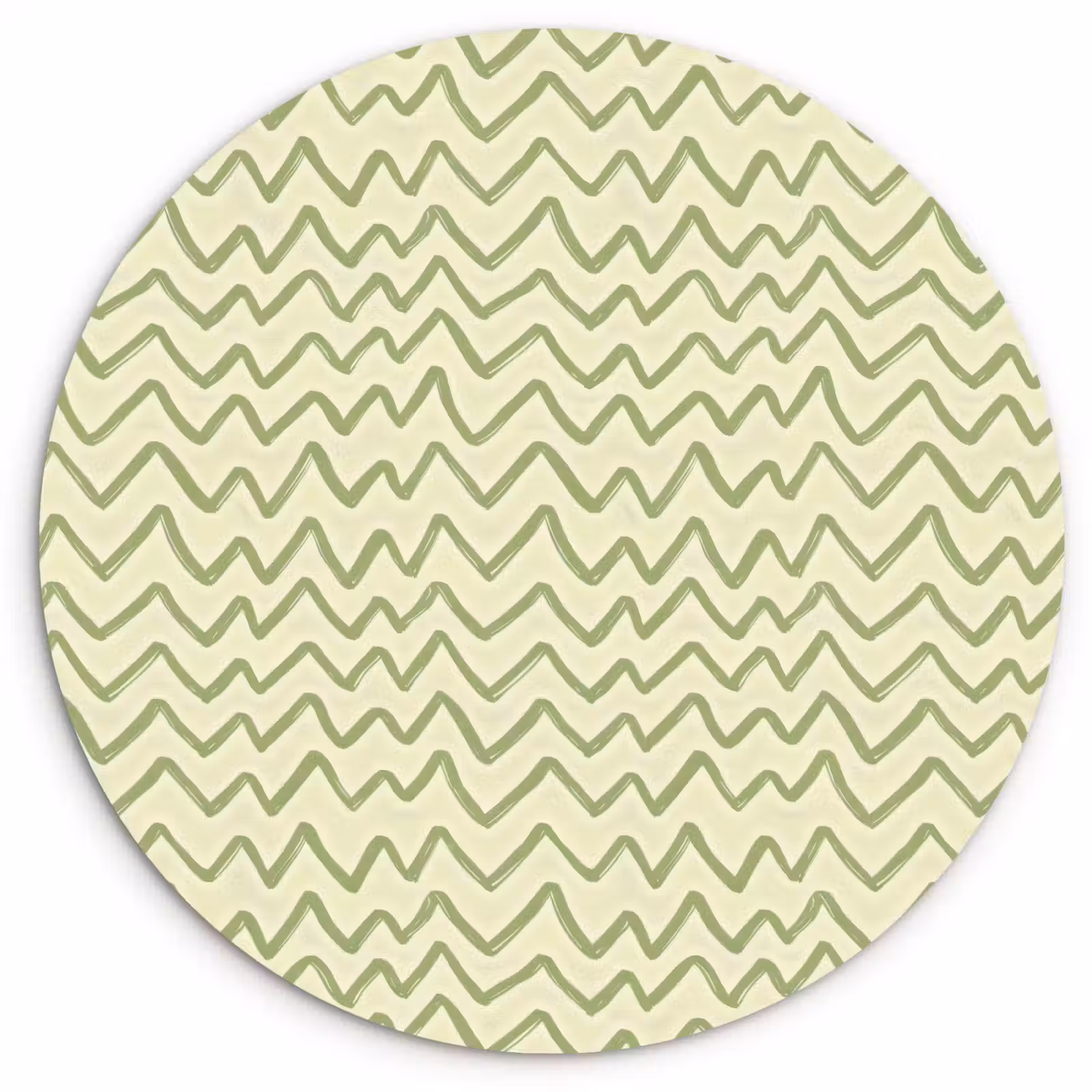 Muurcirkel - Saliegroen - Zigzag - Handgetekend - Patroon — 1