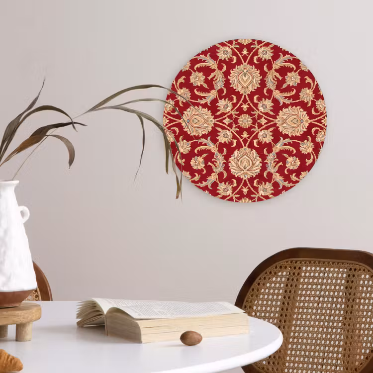 Muurcirkel - Patroon - Bloem - Klassiek - Oosters - Rood — 4