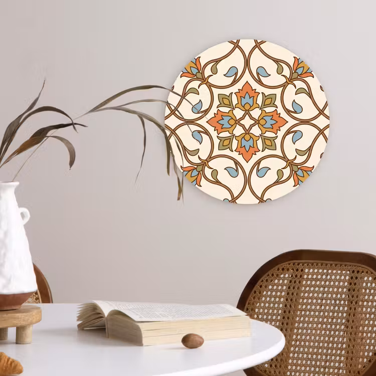 Muurcirkel - Patroon - Bloemen - Ornament - Kleurrijk — 4